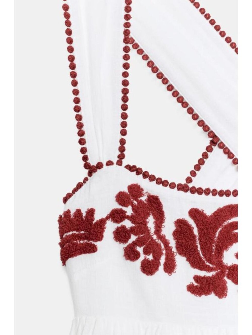 ZARA EMBROIDERED TEXTURED MIDI DRESS - Picture 10 of 10
